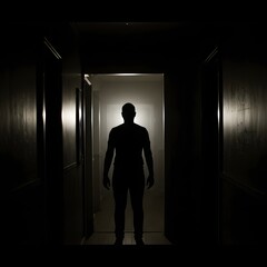 Shadow in the Threshold: A Figure in Dark Liminal Space