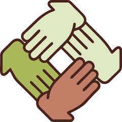 Obraz premium Minimalist Teamwork Icon – Two Hands Joining in Unity