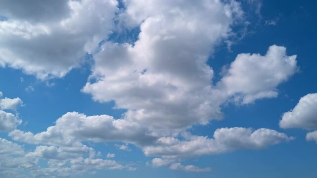 Sky timelapse. Moving clouds and sun. 4K Time lapse. The Sky with clouds. Cloud cloudscape time-lapse. Blue sky time lapse. Nature weather with blue sky.