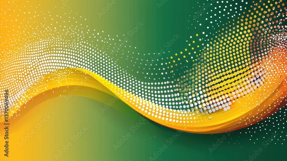 Poster vibrant colorful wave pattern with dots and gradients for background