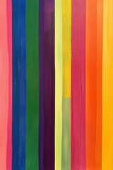 A painting of a rainbow with a yellow stripe