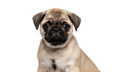 Obraz premium Pug puppy sitting isolated on transparent background 