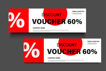 simple Red  gift vouchers coupon ticket template for sale discount offer