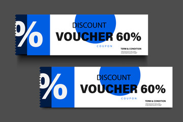 simple sale gift vouchers coupon ticket template 60% off discount 