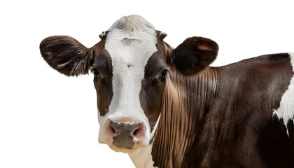 Milk dairy cow isolated on transparent background.