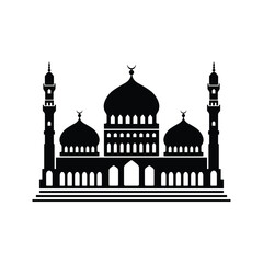 Eid vector mosque silhouette icon sticker