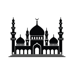 Eid vector mosque icon silhouette sticker