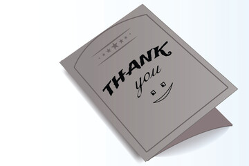 Printable Thank You Cards, unfold paper template vector illustration design background