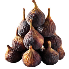 Obraz premium Stacked Dried Figs on transparent background