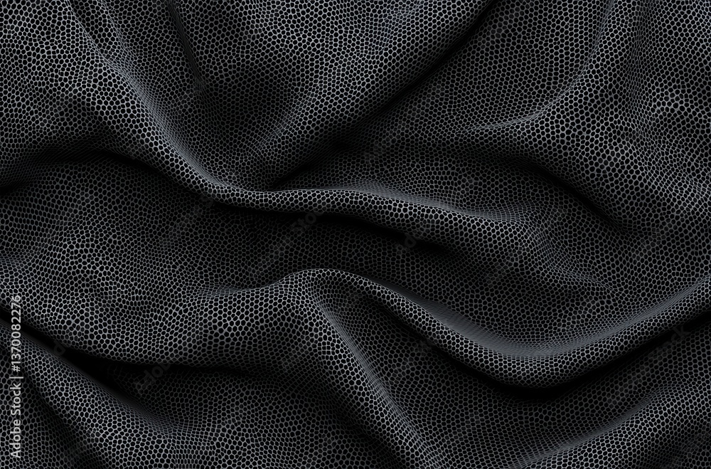 Poster close-up view of textured dark fabric with intricate pattern details