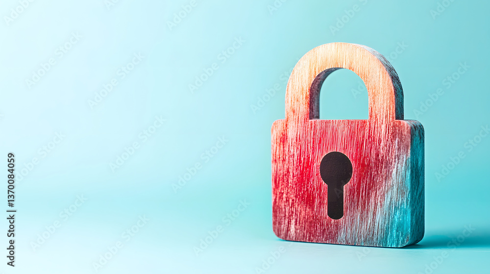 Poster colorful padlock symbolizes secure online protection, ensuring your data remains safe and private wh