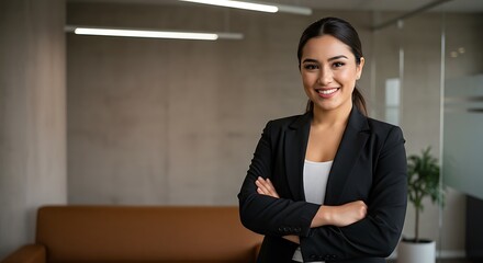 Confident Businesswoman Portrait Indoors – Professional Female Executive Image