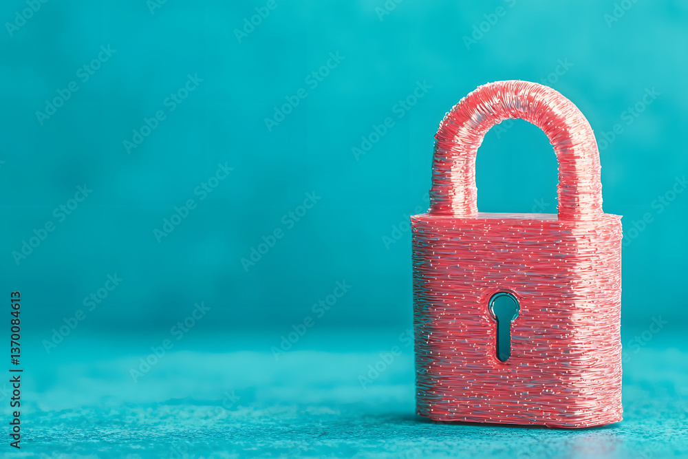Poster secure padlock symbolizes online safety and privacy, ensuring your data remains protected while usin