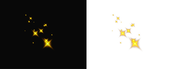 Shimmering Light Effect Golden star glow with intense luminescence for visual enhancement