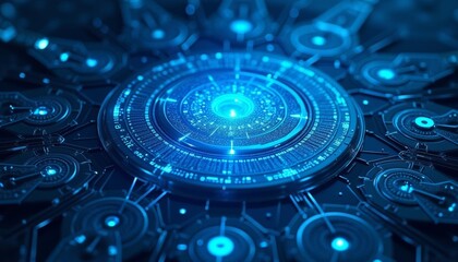 Obraz premium The Light of Blue Technology