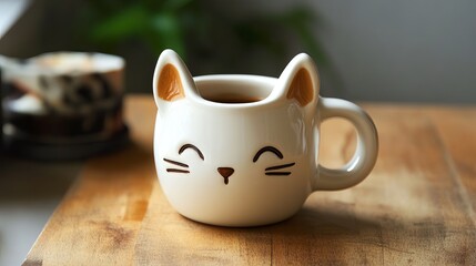 Cat shaped coffee mug cute ceramic tea cup novelty animal kitten kitty design for coffee lovers gift idea