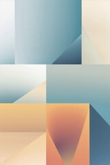 Fototapeta premium This artwork showcases an elegant arrangement of geometric shapes in a blend of soft colors, highlighting the beauty of minimalist design. It invites viewers to appreciate simplicity and harmony
