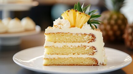 Delicious pineapple cake recipe ideas homemade dessert with vanilla frosting and tropical fruit topping