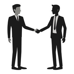 Fototapeta premium Businessman shaking hands silhouette vector illustration