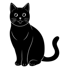 British Shorthair Cat silhouette vector illustration