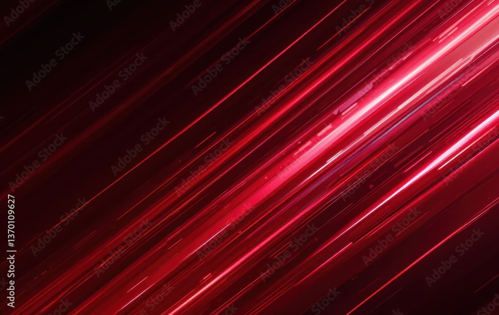 Poster abstract red light streaks moving diagonally across a dark background creating a sense of speed