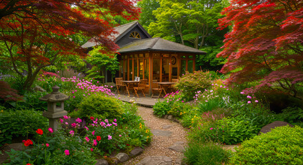 森の中の小さなカフェ