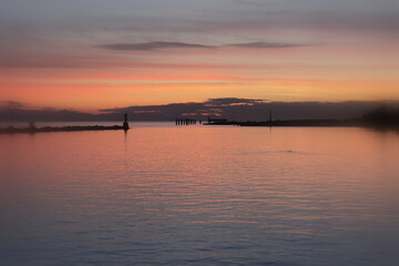 Breathtaking sunset over Stevenson pier.