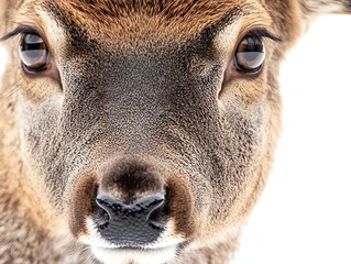 Fototapeta premium Captivating Deer Portrait with a Close-up View of the Animal's Face