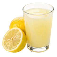 Refreshing Glass of Lemon Juice with Lemon Slices