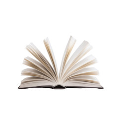 Open book on transparent background isolated learning material crisp pages