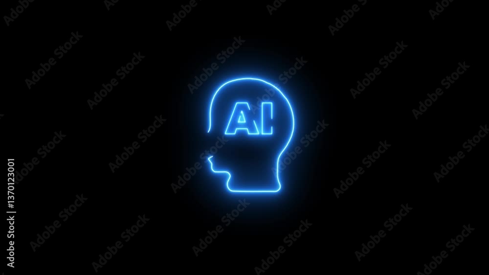 Poster futuristic ai brain circuit with glowing neural connections and cyber tech aesthetics. artificial in