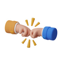 Bump Fist Hand Gesture 3D Icon