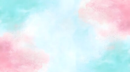 Abstract Watercolor Background with Soft Pink and Blue Clouds for Creative Design Projects