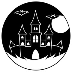 Halloween night cityscape with decoration vector illustration 