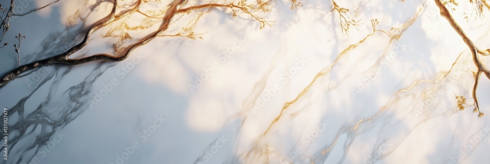 Aufkleber clean minimalist marble texture background featuring subtle golden veins and soft lighting in a high