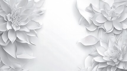 Elegant white flowers are gently arranged on a white background