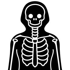 Skeleton costume with glow in the dark bones silhouette vector illustration 