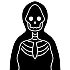 Skeleton costume with glow in the dark bones silhouette vector illustration 