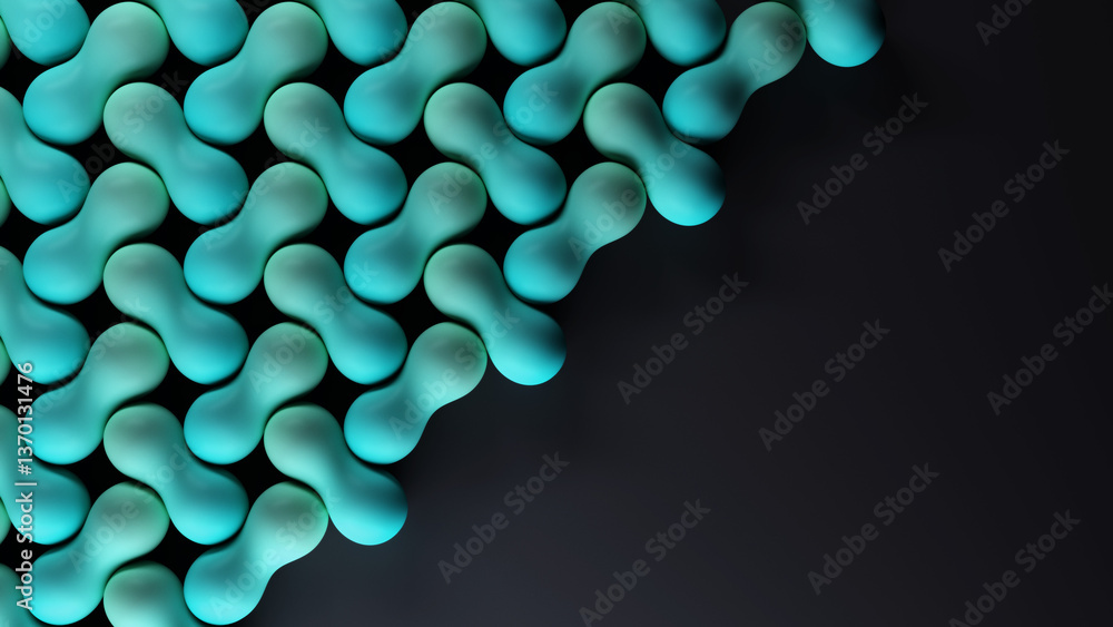 Fototapete abstract 3d render. vibrant smooth shapes with gradient colors. illustration of a 3d blobs. realisti