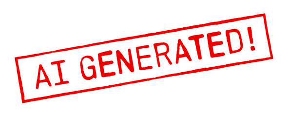AI generated warning label red colored isolated vector illustration.