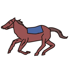 Obraz premium 走る競走馬のイラスト