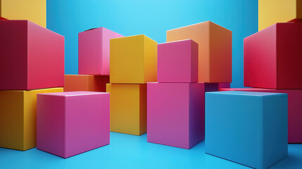 Obraz premium Warehouse featuring intelligent logistics solutions for optimized packaging and transportation