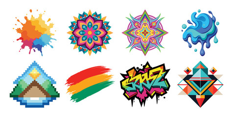 Fototapeta premium set of colorful abstract symbols