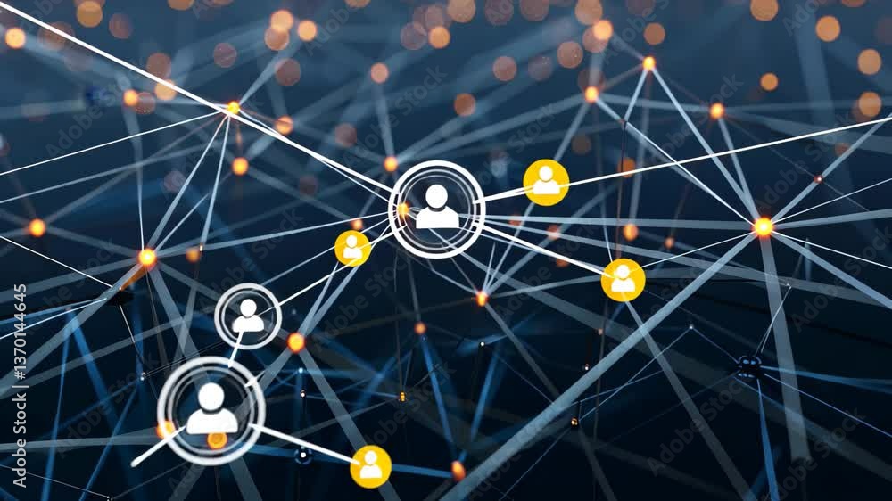 Poster an intricate network of lines and glowing nodes creates a dynamic visual, showcasing the concept of 