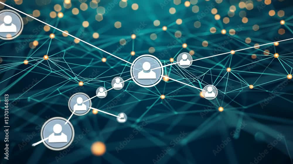 Poster a network of luminous nodes connected by intricate lines creates a captivating visual of digital con