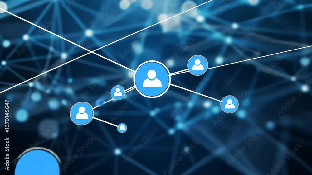 Poster a vibrant network of glowing blue connections spreads across the surface, showcasing intricate patte