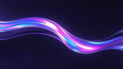 Futuristic Abstract Blue Wave with Glowing Lines and Energy Flow