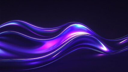 Obraz premium Abstract Blue Wave Background with Flowing Lines and Dynamic Motion