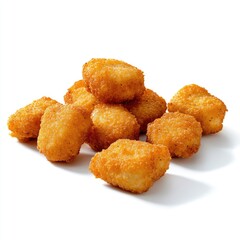 Crispy breaded nuggets a culinary delight in a warm restaurant kitchen atmosphere
