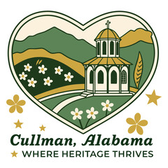 Naklejka premium Cullman, Alabama - Where Heritage Thrives - Scenic Serenity